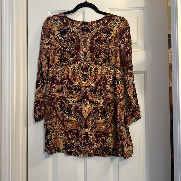 J Jill boho Pinot baroque paisley tunic top longline size XS women’s - Picture 5 of 5